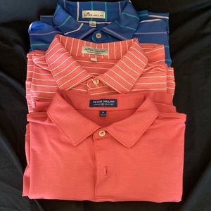 3 Peter Millar Golf Shirts, excellent condition, size medium